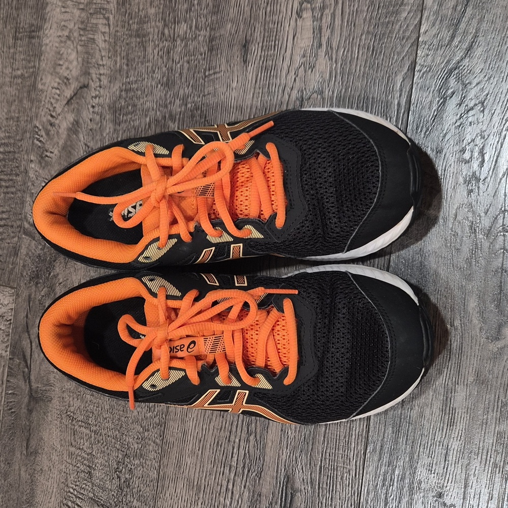 Asics Black and Orange Athletic Sneakers. Condend 8